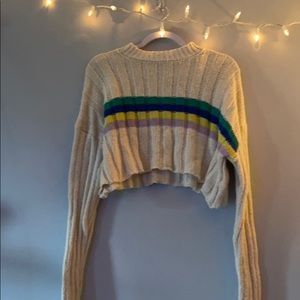 Cropped forever 21 cream colored sweater